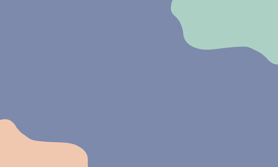 blue background with peach and green blob