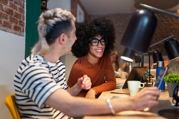 businesspeople working at office