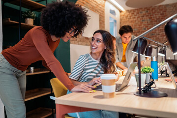 businesspeople working at office