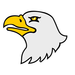 Mascot illustration of head of a bald eagle  or sea eagle viewed from side on isolated background in retro style.