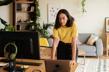 Business woman working at home