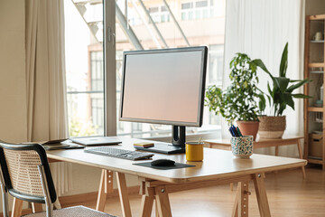 Cozy workplace with desk