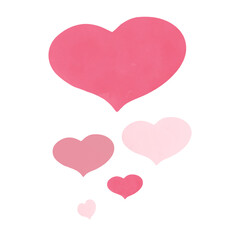 beautiful heart pink and orange vintage hand drawn watercolor