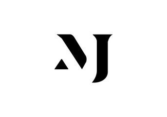 initial letter logo MJ initial company icon business logo background illustration