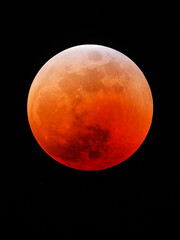 Lunar eclipse/blood moon from Chrstchurch, New Zealand,  November 2022 (30s @ 900mm f/9).