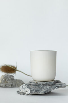 Round jar on stone