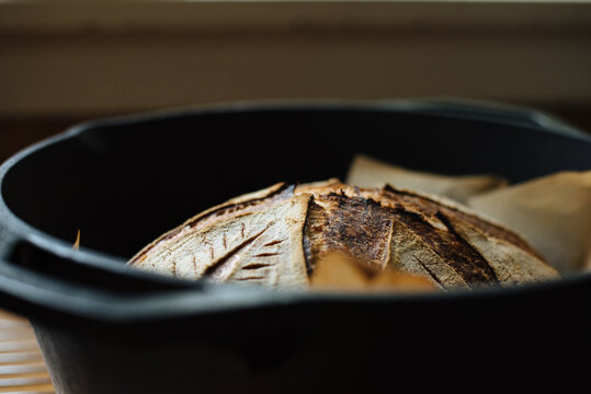 Top of a sourdough bread