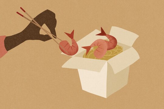 Digital illustration of Chinese food