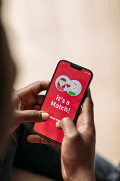 Man Using Dating App His on Phone 