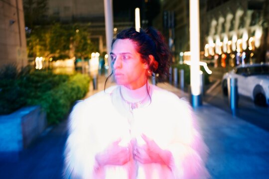 blurred vintage fashion portrait