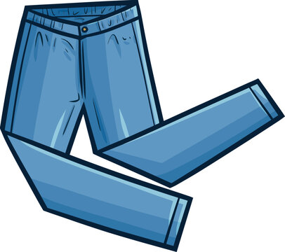 recommend clip art: Cool folded blue jeans cartoon illustration