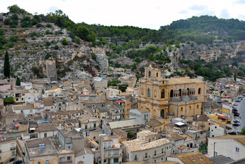Fototapeta premium panorama of the historic center of Scicli Sicily Italy