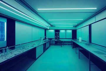 Scientific laboratory or empty white room. Technology background and science concept.