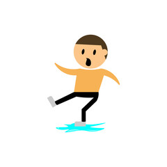 Work accidents people slip. Vector illustration