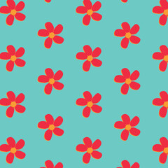 Modern pattern of pink and yellow flowers