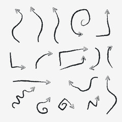 Set of hand-drawn arrows. vintage retro style