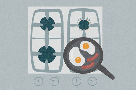 Cooking breakfast Illustration