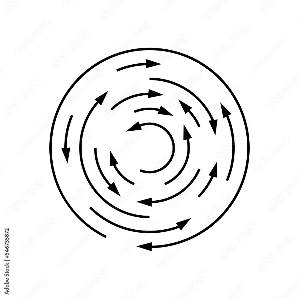 Poster abstract arrow spiral. abstract motion lines. vector illustration. stock image.