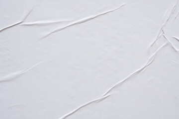 white crumpled and creased paper poster texture background