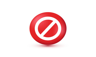 illustration icon 3d red  ban wrong sign interface isolated on background