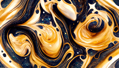 Space galaxy universe colors abstract effect with liquid powder graphic design