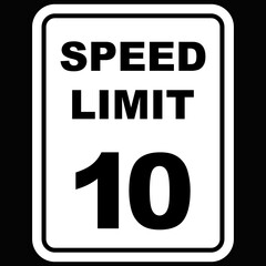 Speed Limit 10, sign and sticker vector