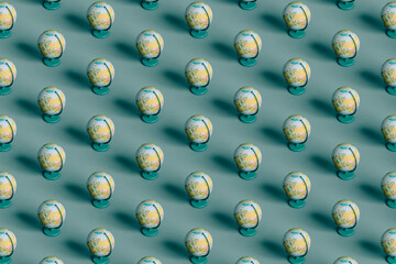 isometric pattern of many globes