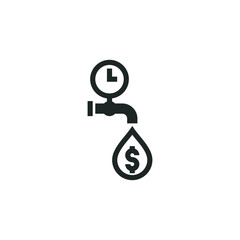 Hourly earnings icon isolated on white background