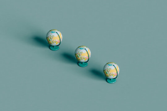 3d Render Of Three Globes