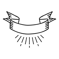 Hand drawn ribbon frame illustration