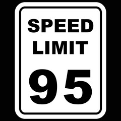Speed Limit 95, sign and sticker vector