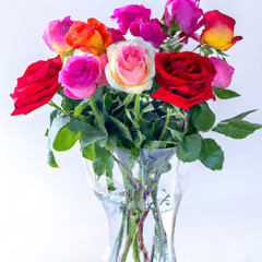 Large Bouquet of Roses in Vase