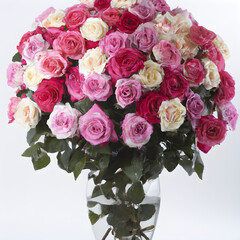 Large Bouquet of Roses in Vase