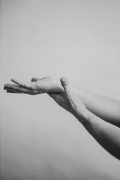 Gesture of holder the hands