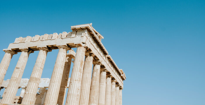 detail of the Parthenon in Athens, Greece