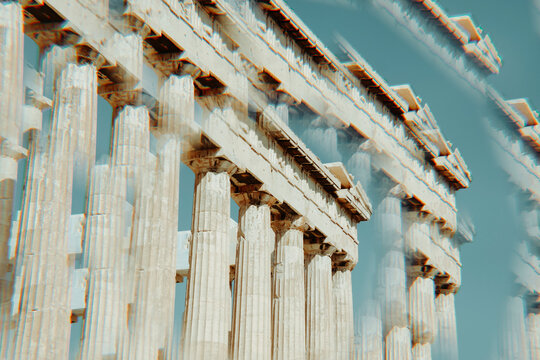 kaleidoscopic image of the Parthenon in Athens