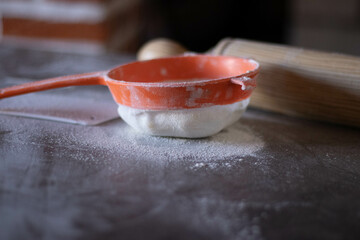 sifting icing sugar