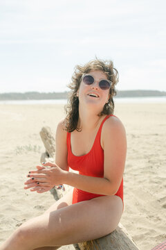 young woman at hte beach 