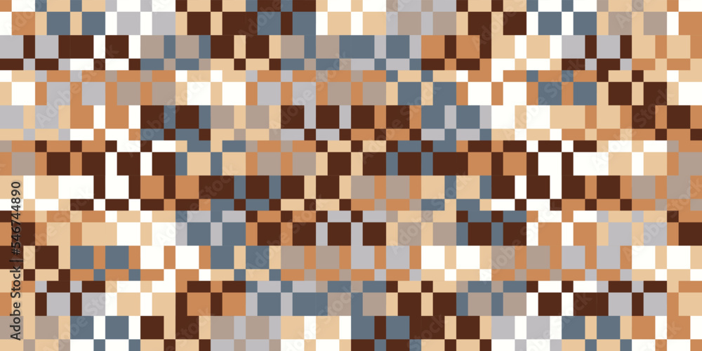 Poster Texture from coffee rectangles. Vector with coffee rectangles in a solid canvas. Print and decoration of seamless surfaces.