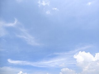 blue sky clouds. Bright cyan landscape on the environmental day horizon