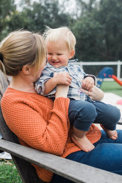 God mother interacting with godson