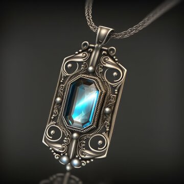 Vintage silver and topaz pendant