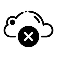 Icon Cloud Cancel With Style Glyph