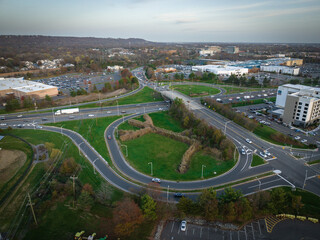Aerial Drone Sunset in Bridgewater New Jersey
