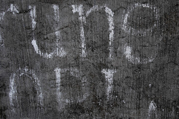 Obraz premium Old concrete wall with white painted letters urban grunge texture