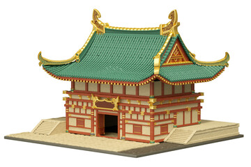 Traditional chinese buildings, asian architecture chinatown. Chinese townscape with pagoda, temple, house. China town city lanmarks landscape cartoon illustration design element