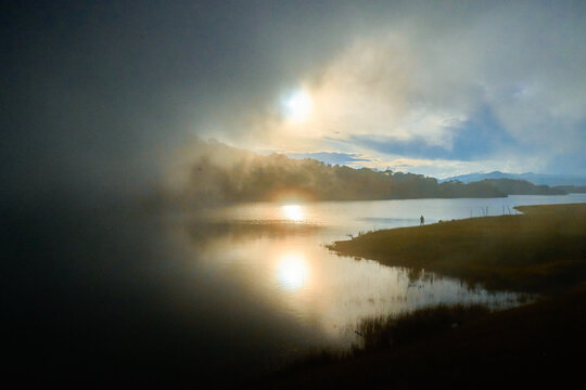 mist on the dam