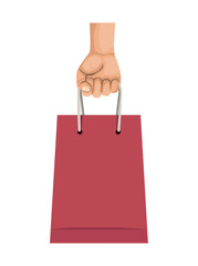 hand with shopping bag