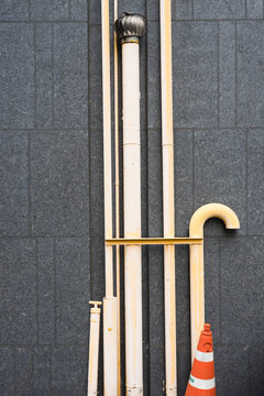 Traffic cone and pipe