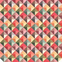 Japanese Colorful Diamond Checkered Vector Seamless Pattern